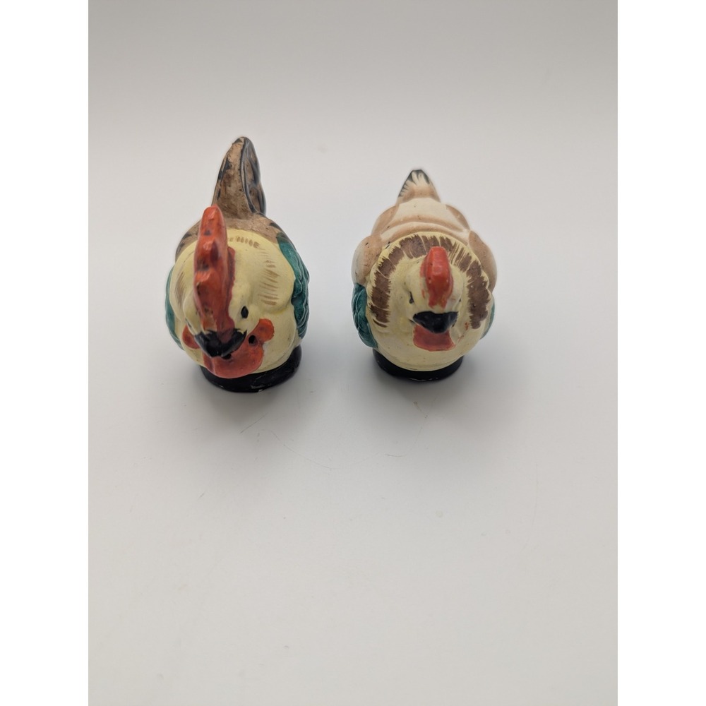 Vintage Ceramic Rooster Hen Salt Pepper Shakers‎ Japan Farmhouse Kitchen Decor